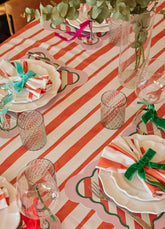 Toalha de Mesa Babado - Listrado Romã